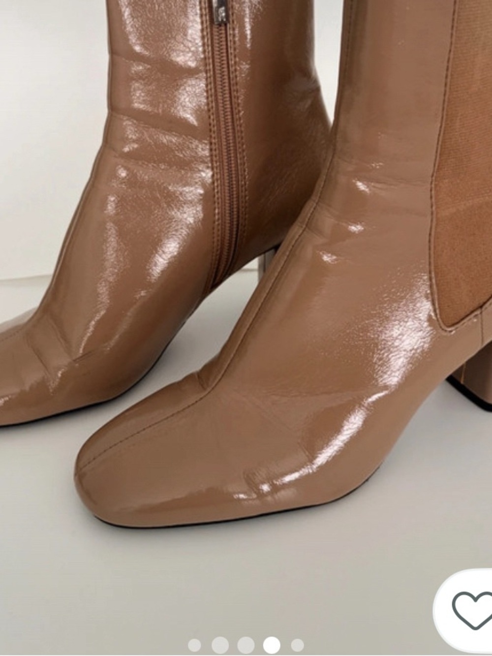 Zara boots -Taupe Patent Leather boots